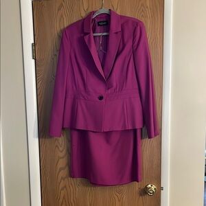 Vibrant Purple Blazer and Skirt Set